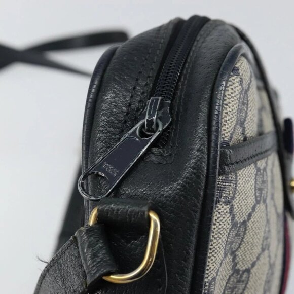 GUCCI GG Supreme Sherry Line Shoulder Bag PVC Navy Gold 10 02 055 Auth ep11283 - Picture 11 of 16